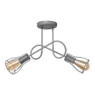 Candelabro montado à superfície OXFORD 2xE27/15W/230V cinzento