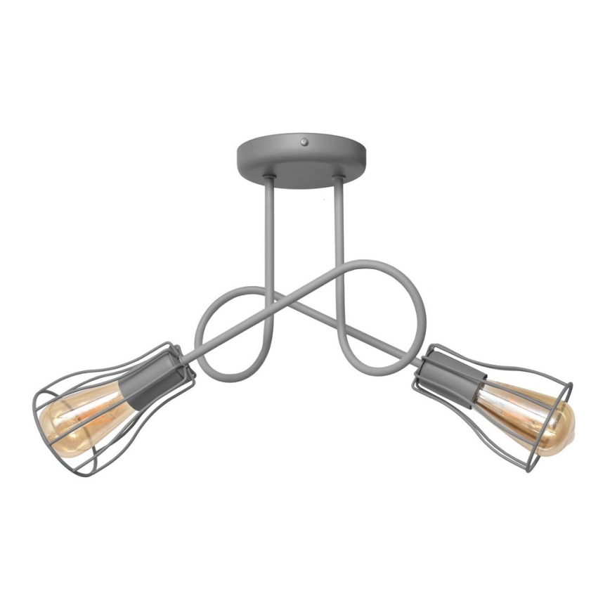 Candelabro montado à superfície OXFORD 2xE27/15W/230V cinzento