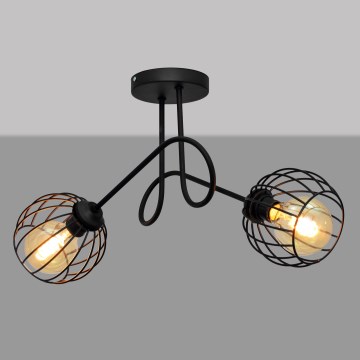 Candelabro montado à superfície OXFORD 2xE27/15W/230V preto