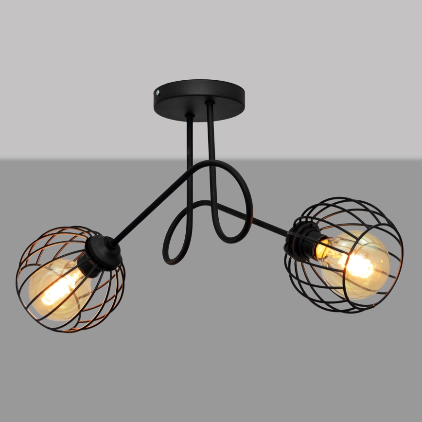 Candelabro montado à superfície OXFORD 2xE27/15W/230V preto