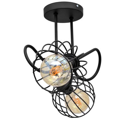 Candelabro montado à superfície OXFORD 2xE27/15W/230V preto
