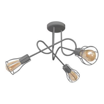 Candelabro montado à superfície OXFORD 3xE27/15W/230V cinzento