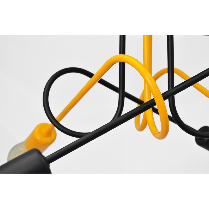 Candelabro montado à superfície OXFORD 4xE27/15W/230V preto/amarelo
