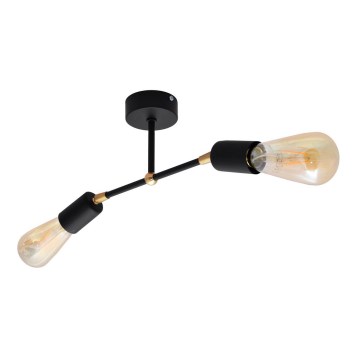 Candelabro montado à superfície ROSETTE 2xE27/15W/230V preto/dourado