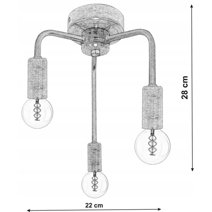 Candelabro montado à superfície SAGA 3xE27/40W/230V