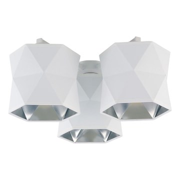 Candelabro montado à superfície SIRO 3xE27/15W/230V branco/prateado