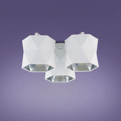 Candelabro montado à superfície SIRO 3xE27/15W/230V branco/prateado