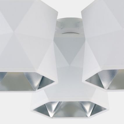 Candelabro montado à superfície SIRO 3xE27/15W/230V branco/prateado