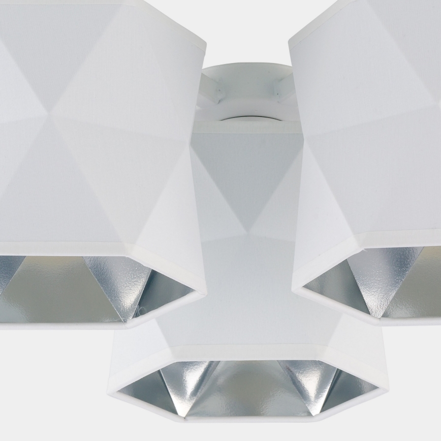 Candelabro montado à superfície SIRO 3xE27/15W/230V branco/prateado
