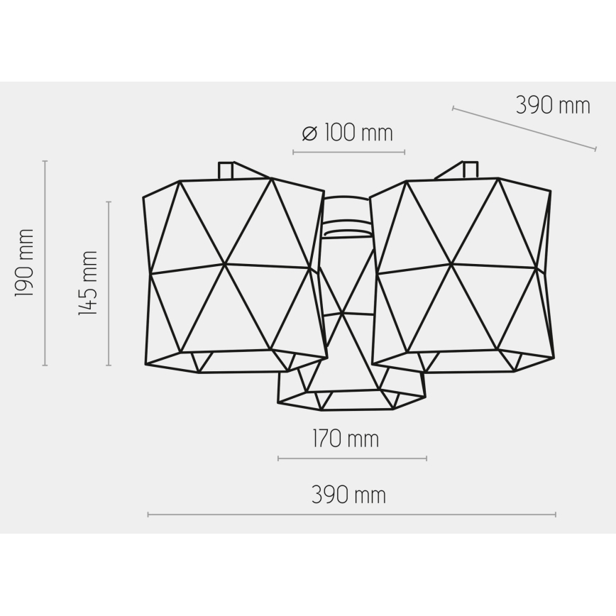 Candelabro montado à superfície SIRO 3xE27/15W/230V branco/prateado