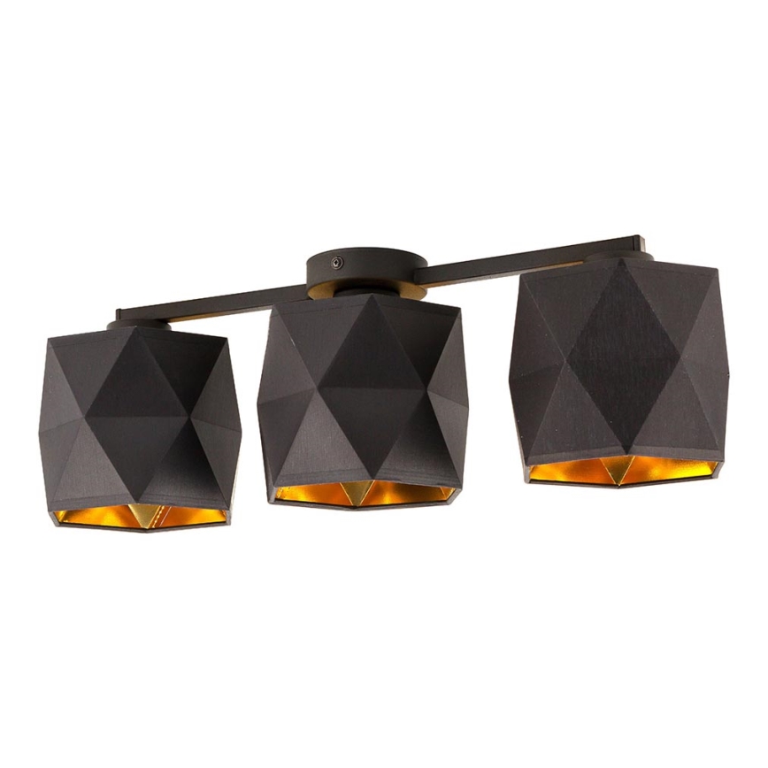 Candelabro montado à superfície SIRO 3xE27/15W/230V preto/dourado