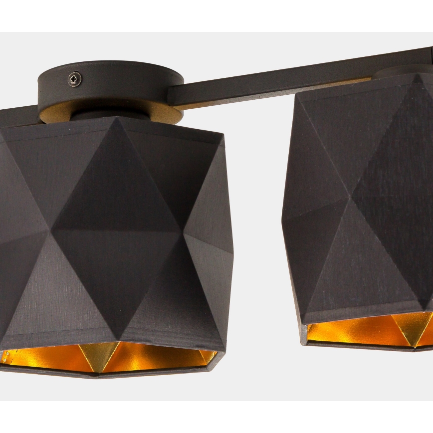 Candelabro montado à superfície SIRO 3xE27/15W/230V preto/dourado