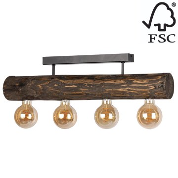 Candelabro montado à superfície TRABO 4xE27/60W/230V pinho - certificado por FSC