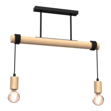 Candelabro montado à superfície VIGA 2xE27/60W/230V madeira
