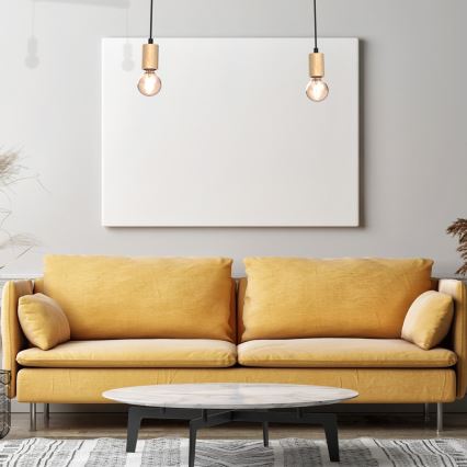 Candelabro montado à superfície VIGA 2xE27/60W/230V madeira