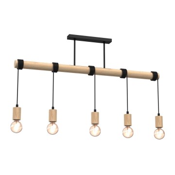 Candelabro montado à superfície VIGA 5xE27/60W/230V madeira