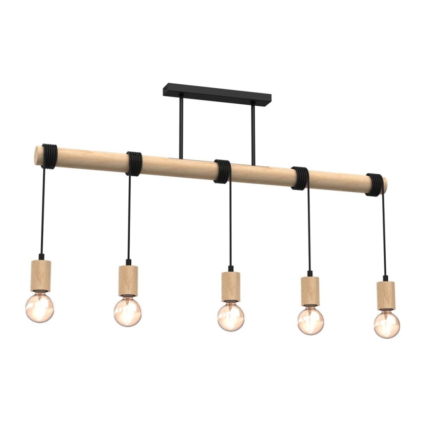 Candelabro montado à superfície VIGA 5xE27/60W/230V madeira