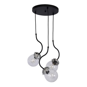 Candelabro NATAN 3xE27/60W/230V preto antigo
