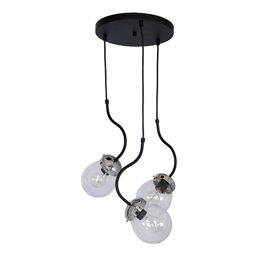 Candelabro NATAN 3xE27/60W/230V preto antigo