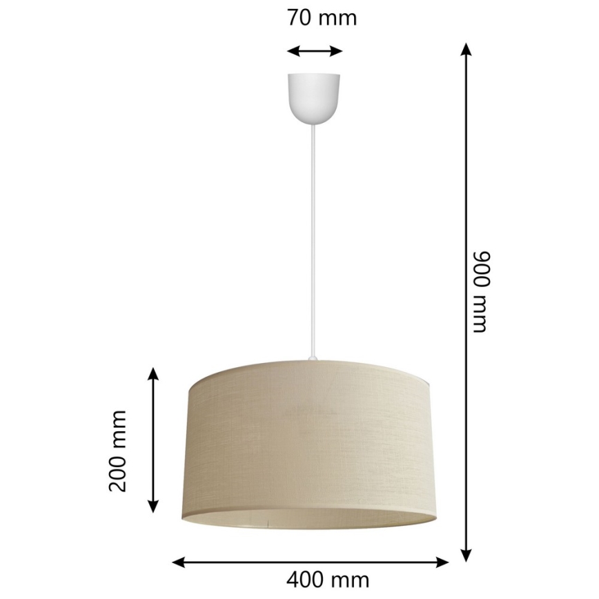 Candelabro num fio ALBA 1xE27/15W/230V d. 40 cm bege