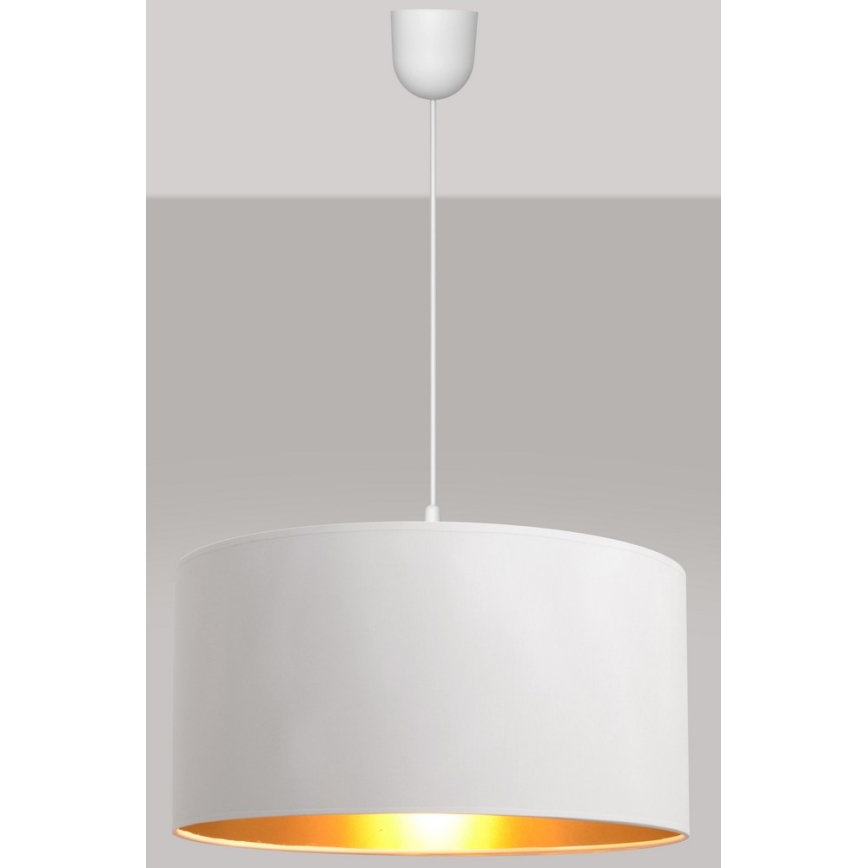 Candelabro num fio ALBA 1xE27/15W/230V d. 40 cm branco/dourado