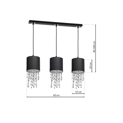 Candelabro num fio ALMERIA 3xE27/60W/230V