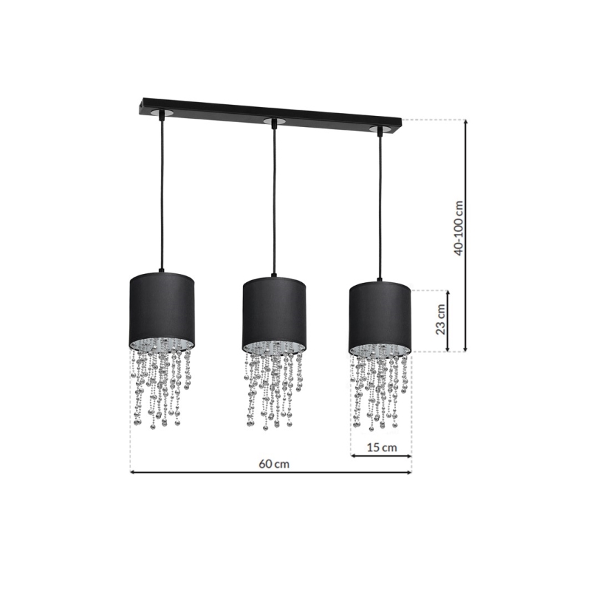 Candelabro num fio ALMERIA 3xE27/60W/230V