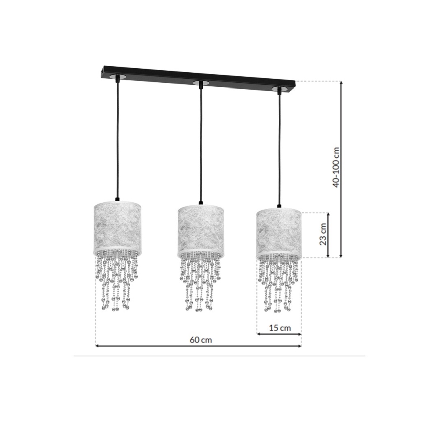 Candelabro num fio ALMERIA 3xE27/60W/230V