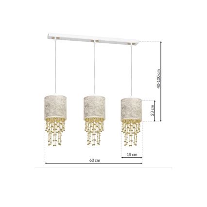 Candelabro num fio ALMERIA 3xE27/60W/230V