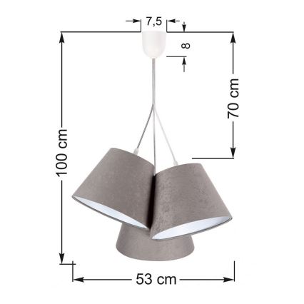 Candelabro num fio AMBROSIA 3xE27/60W/230V