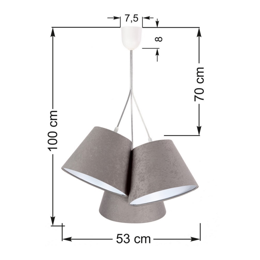 Candelabro num fio AMBROSIA 3xE27/60W/230V