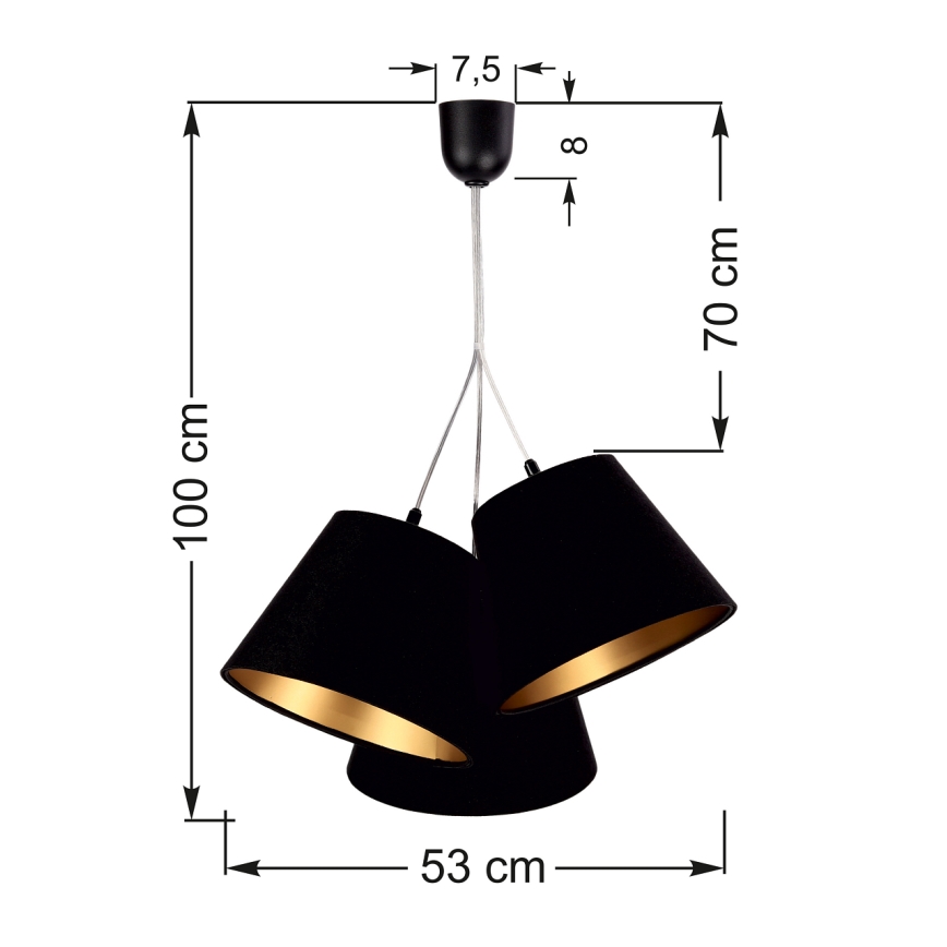 Candelabro num fio AMBROSIA 3xE27/60W/230V
