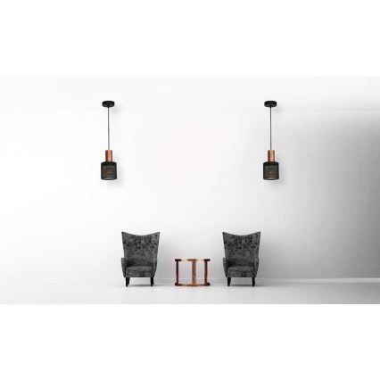 Candelabro num fio ARES BLACK 1xE27/60W/230V
