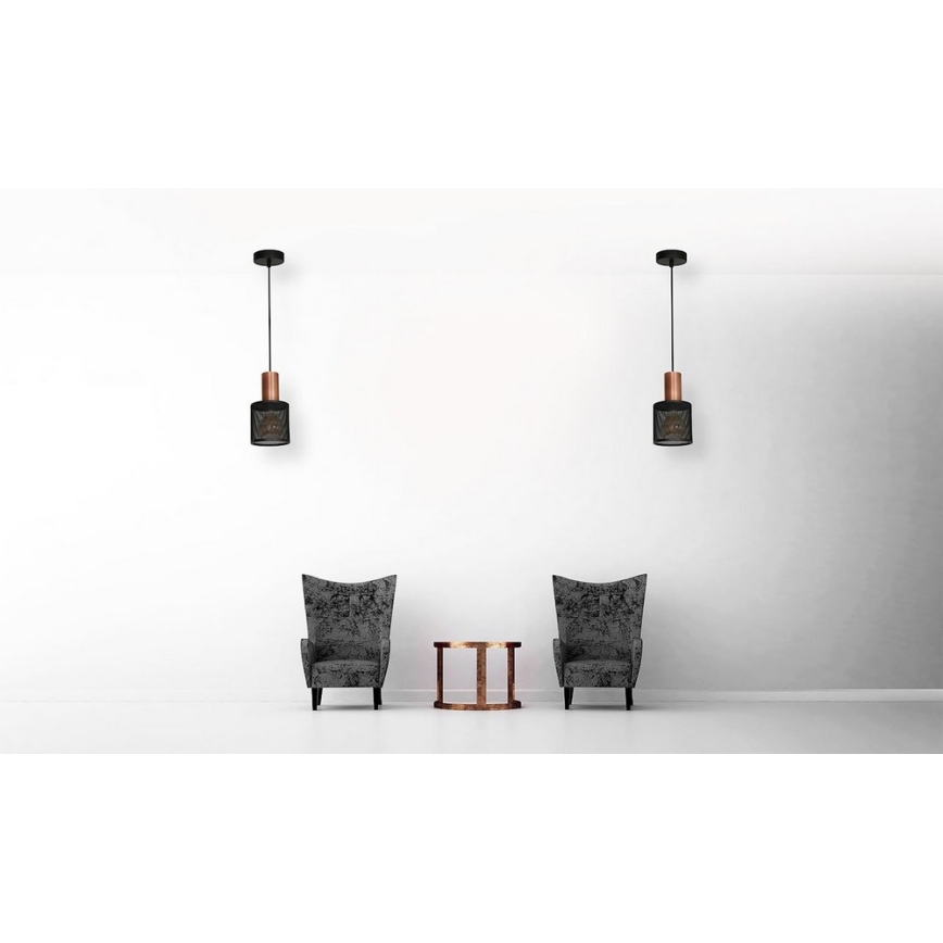 Candelabro num fio ARES BLACK 1xE27/60W/230V