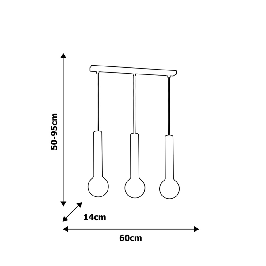 Candelabro num fio AURIS 3xE14/40W/230V