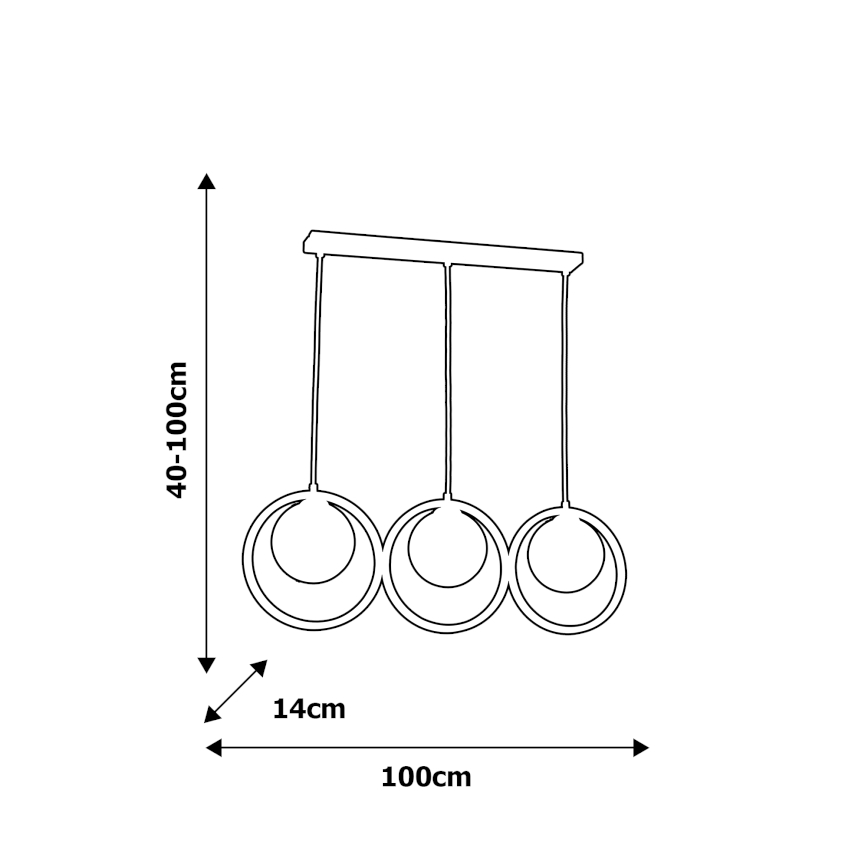 Candelabro num fio BOSTON 3xE14/40W/230V