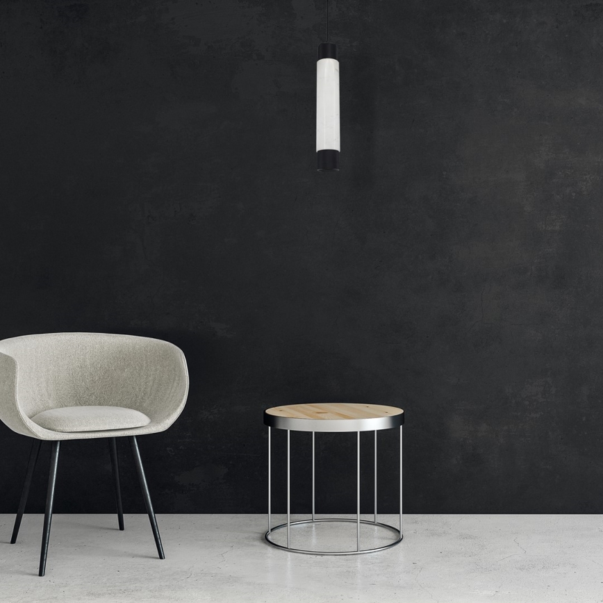 Candelabro num fio BRANCO MARBELO/PRETO 1xGU10/8W/230V