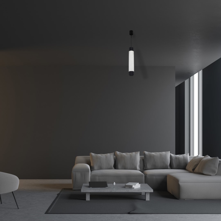 Candelabro num fio BRANCO MARBELO/PRETO 1xGU10/8W/230V