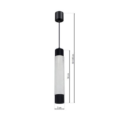 Candelabro num fio BRANCO MARBELO/PRETO 1xGU10/8W/230V