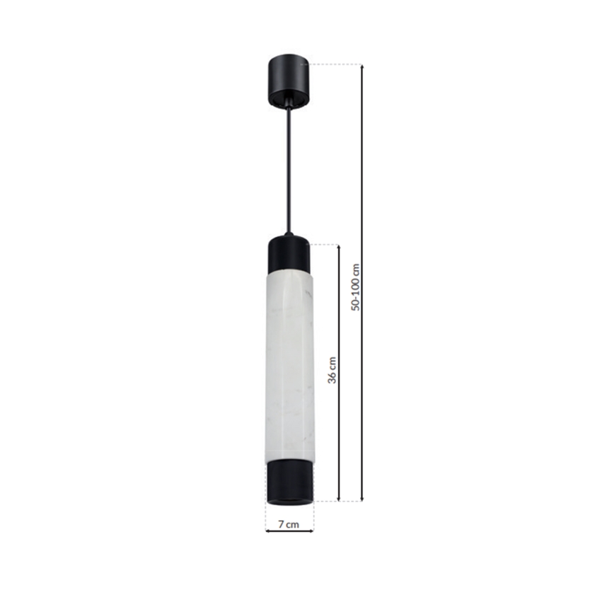Candelabro num fio BRANCO MARBELO/PRETO 1xGU10/8W/230V