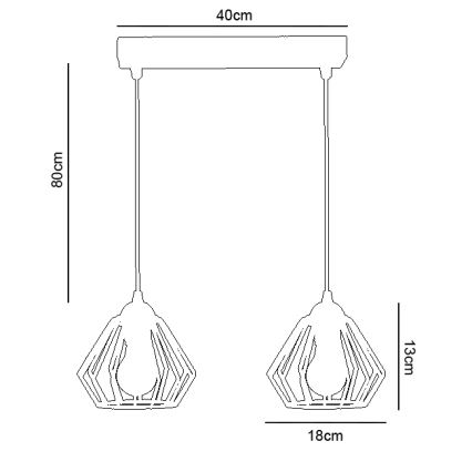 Candelabro num fio CEED 2xE27/60W/230V