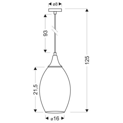Candelabro num fio CELIA 1xE27/60W/230V