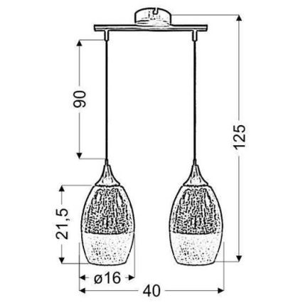 Candelabro num fio CELIA 2xE27/60W/230V