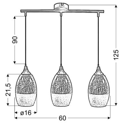 Candelabro num fio CELIA 3xE27/60W/230V