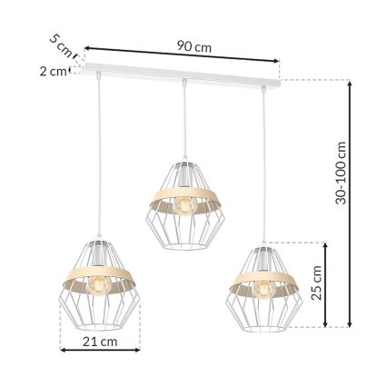 Candelabro num fio CLIF 3xE27/60W/230V