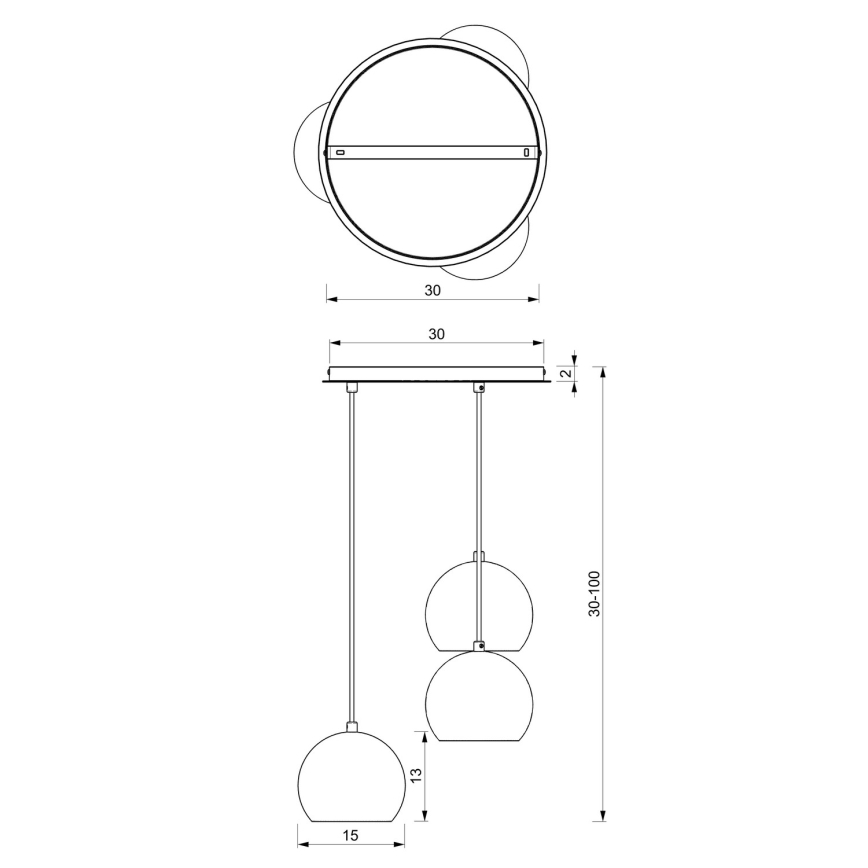 Candelabro num fio COOL 3xE27/60W