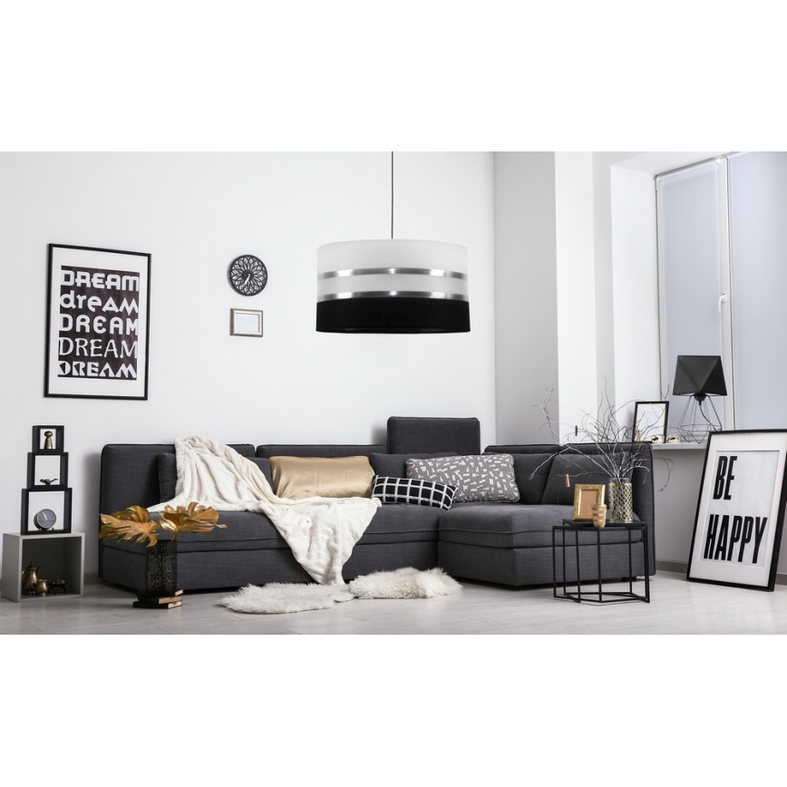 Candelabro num fio CORAL 1xE27/60W/230V preto e branco