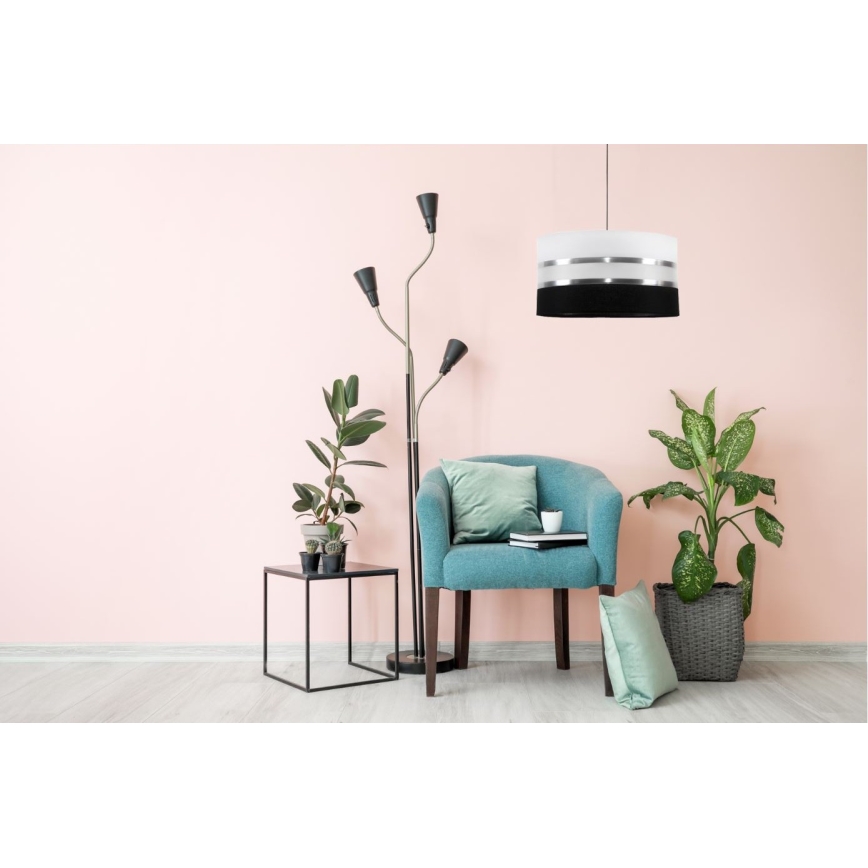 Candelabro num fio CORAL 1xE27/60W/230V preto e branco