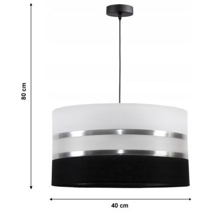 Candelabro num fio CORAL 1xE27/60W/230V preto e branco