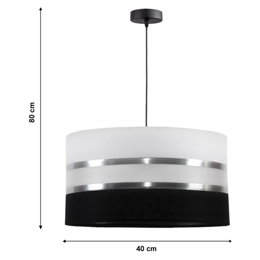 Candelabro num fio CORAL 1xE27/60W/230V preto e branco